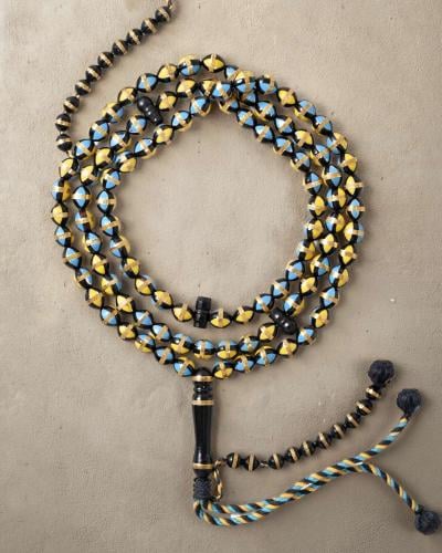 سبحة كوك طبيعي شبيه الكهرمان والفيروز