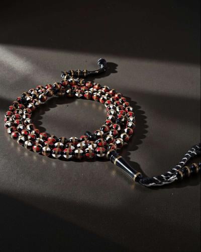 سبحة كوك شبيه العاج والمرجان الطبيعي