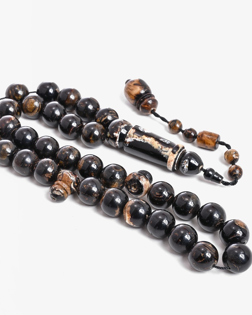 سبحة اليسر درجة اولى من البحر الاحمر بعروق (المرجان الأسود والبني )