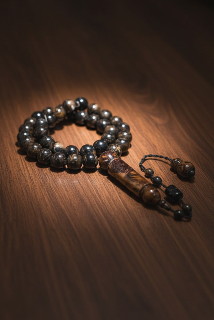 سبحة اليسر درجة اولى من البحر الاحمر بعروق (المرجان الأسود والعسلي )