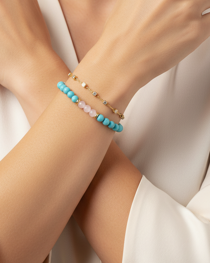 سوار الأنوثة والسكينة – روز كوارتز وفيروز